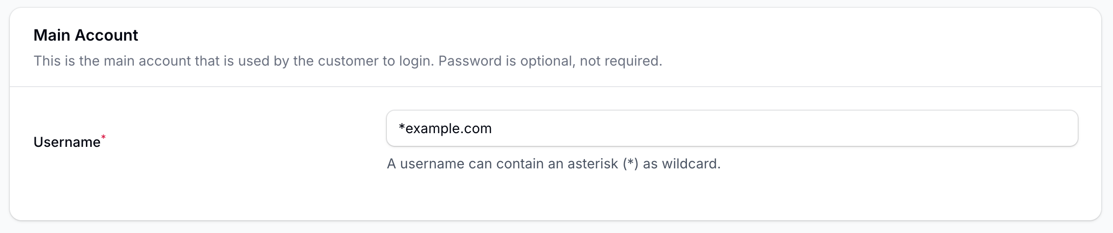 Wildcard account voor de koppeling